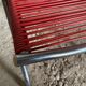 Folding scoubidou children's armchair red and vintage chrome 1950