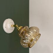 Vintage amber frosted glass tulip wall light