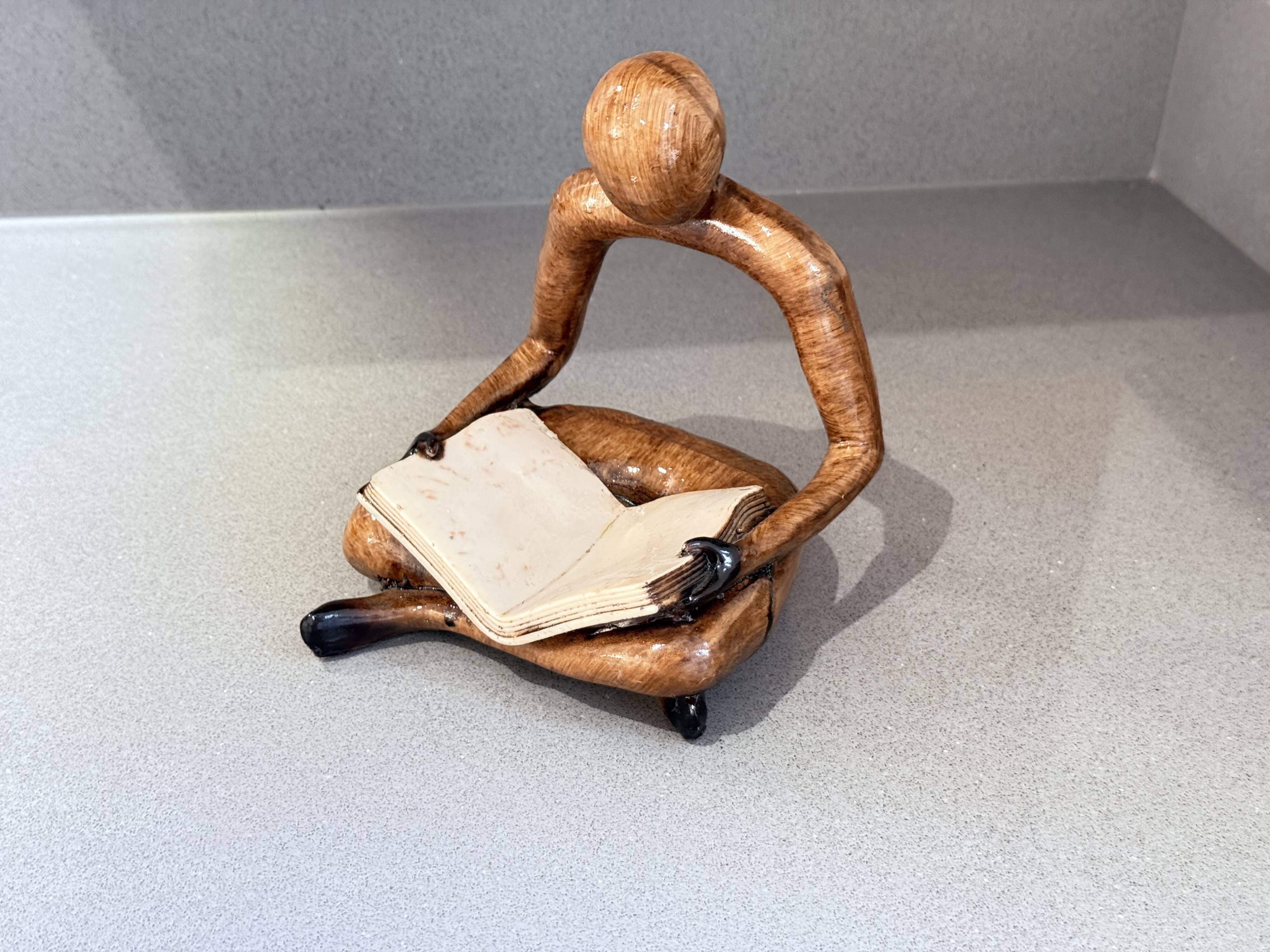 Carving Wooden Sculptures Book End, Decorative Figurine of Book Holder