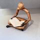 Carving Wooden Sculptures Book End, Decorative Figurine of Book Holder