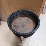 Vintage round tripod planter attributed to Jacques Adnet - 50s/60s