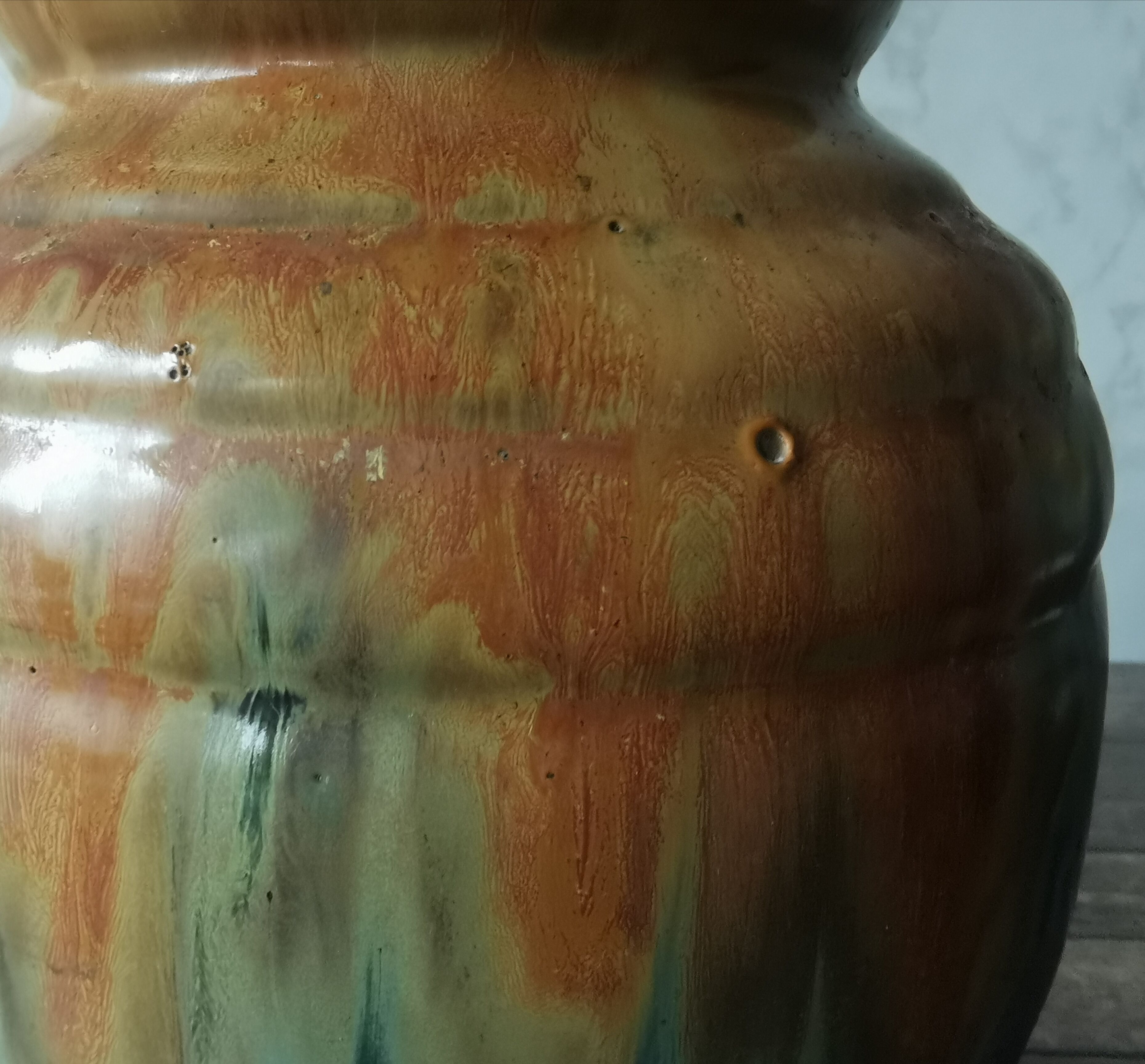 Enamelled sandstone vase G. Metenier