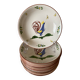 12 soup plates with calottes, Rooster La Rochelle decor, 18th century copy