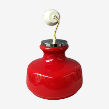 Seventies opaline pendant lamp - Space age