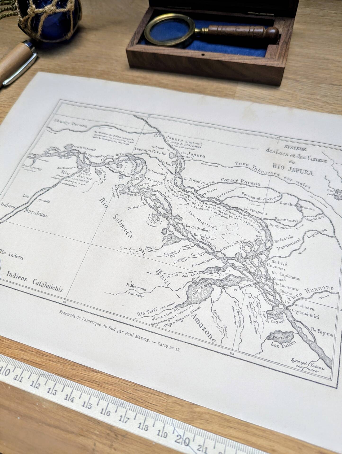 The Caquetá River (Japurá). Printed illustration from 1866.