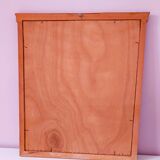 Beveled glass wall mirror in solid wood frame