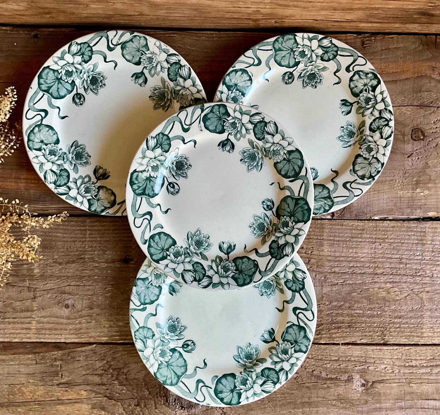 4 assiettes à dessert Nénuphar R & A Salins