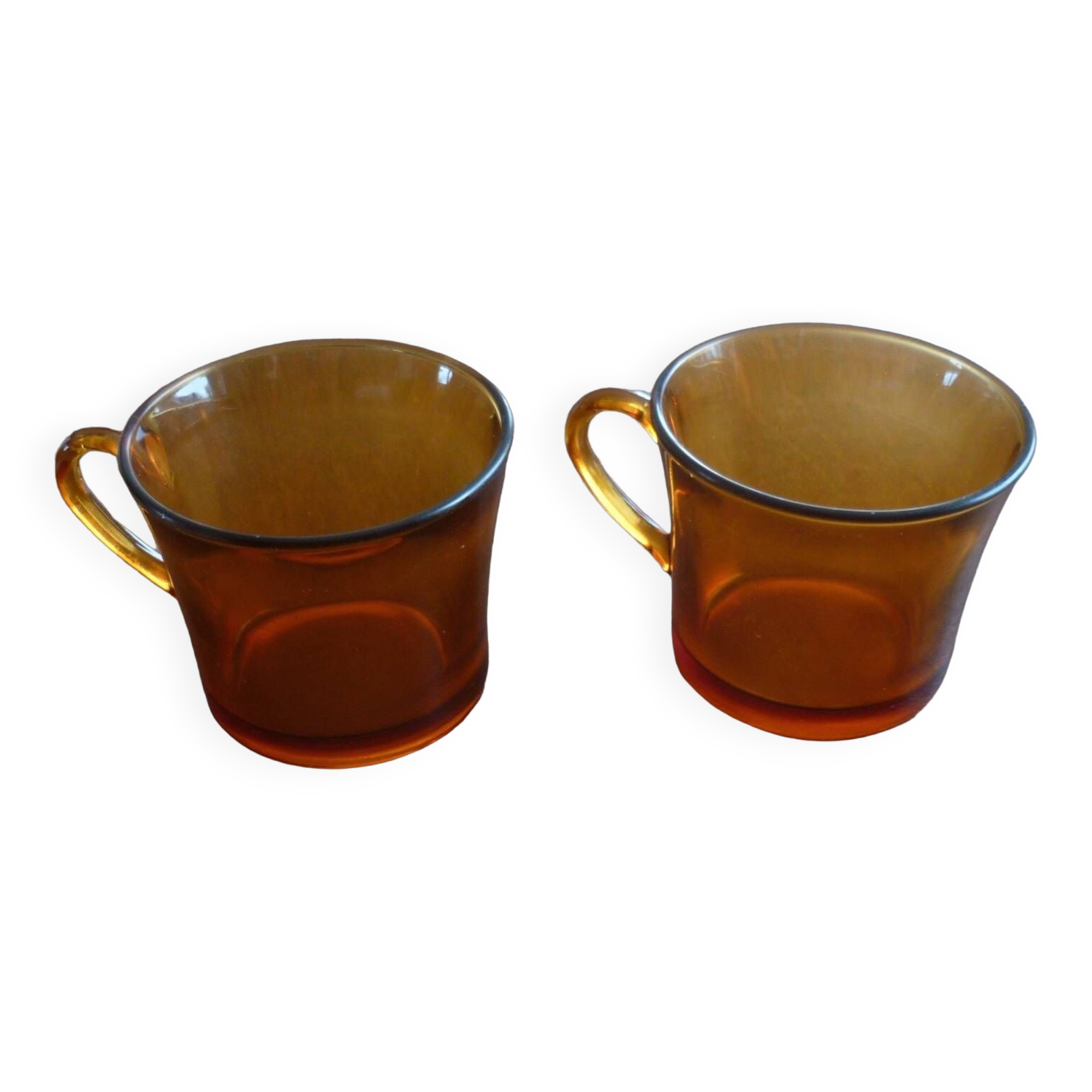 2 tasses Duralex ambrées vintage