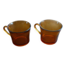 2 vintage amber Duralex cups