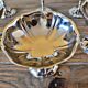 6 vintage stainless steel ice cream cups, flower shape