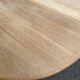 Large stripped solid oak dining table in Louis XVI style with 3 extensions.