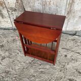 Antique Wooden Nightstand Side Table Folding Shelf Wine Magazine Rack