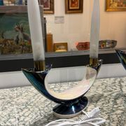 Pair of Verceram electric candlesticks – Space Age design – ceramic