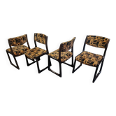 Lot de 4 chaises traineau Baumann, années 1970