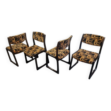 Set of 4 Baumann sled chairs, 1970s