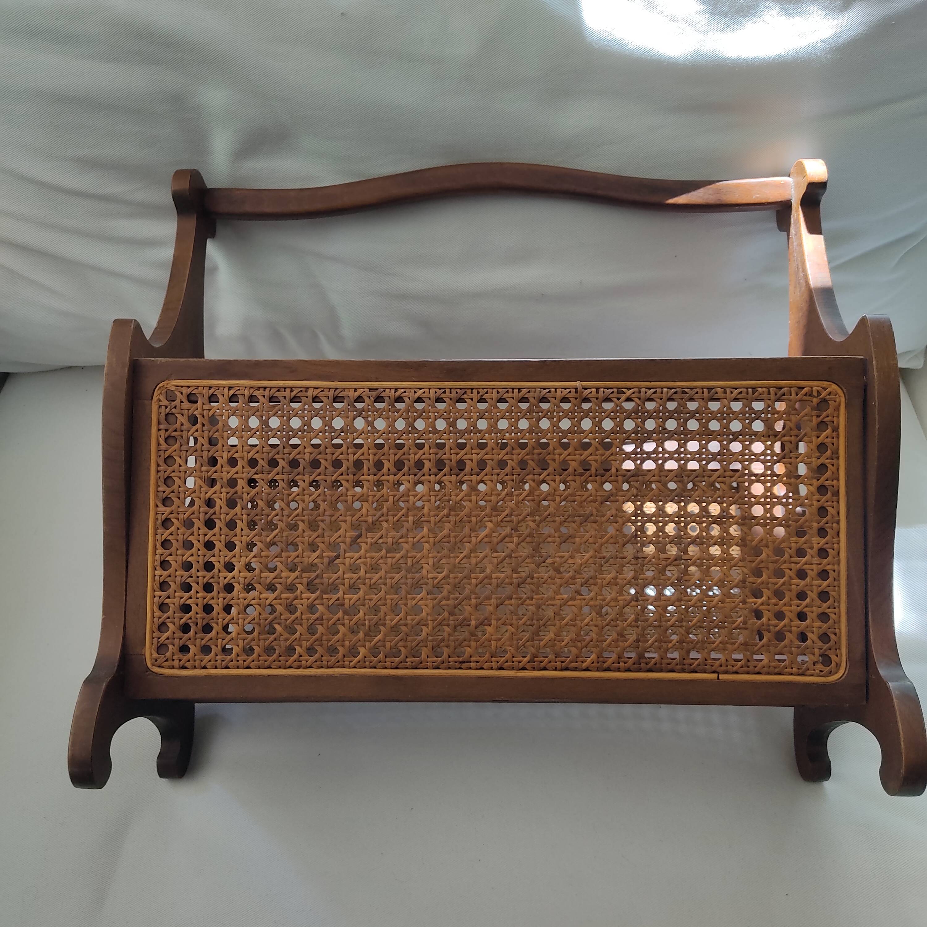 Wood and Vienna straw magazine rack