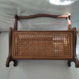 Wood and Vienna straw magazine rack