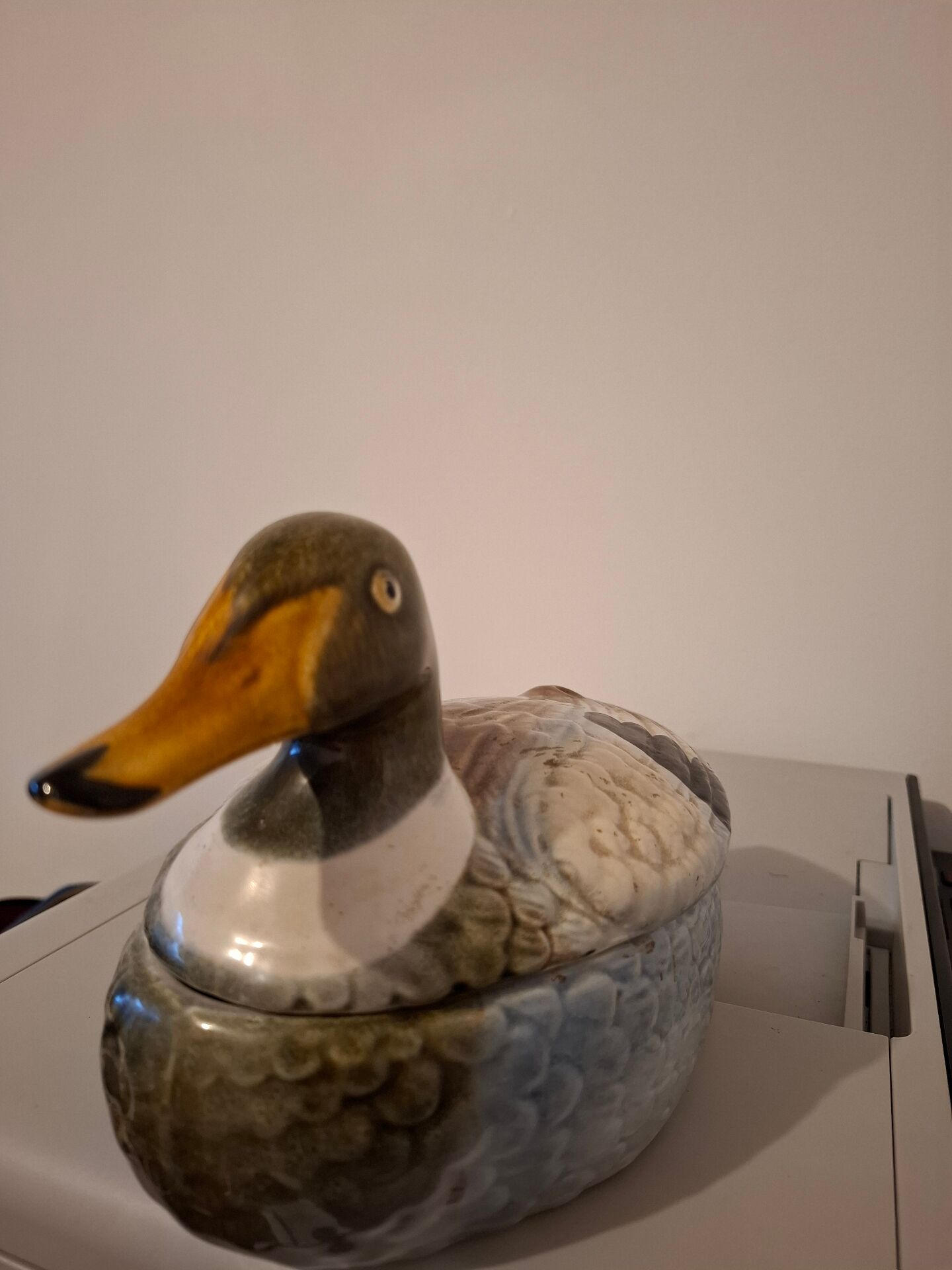 Old ceramic duck signed Caugant