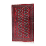 Handmade vintage Uzbek Bukhara rug 86cm x 125cm, 1960s