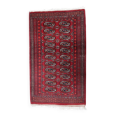 Handmade vintage Uzbek Bukhara rug 86cm x 125cm, 1960s