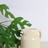 Water pitcher, beige ceramic, 1940s vintage French
