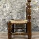 Wood & straw fireplace chair mountain chalet country cottage no dudouyt 60's