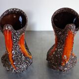 Pair of Fat Lava Vallauris vases from the 1950s