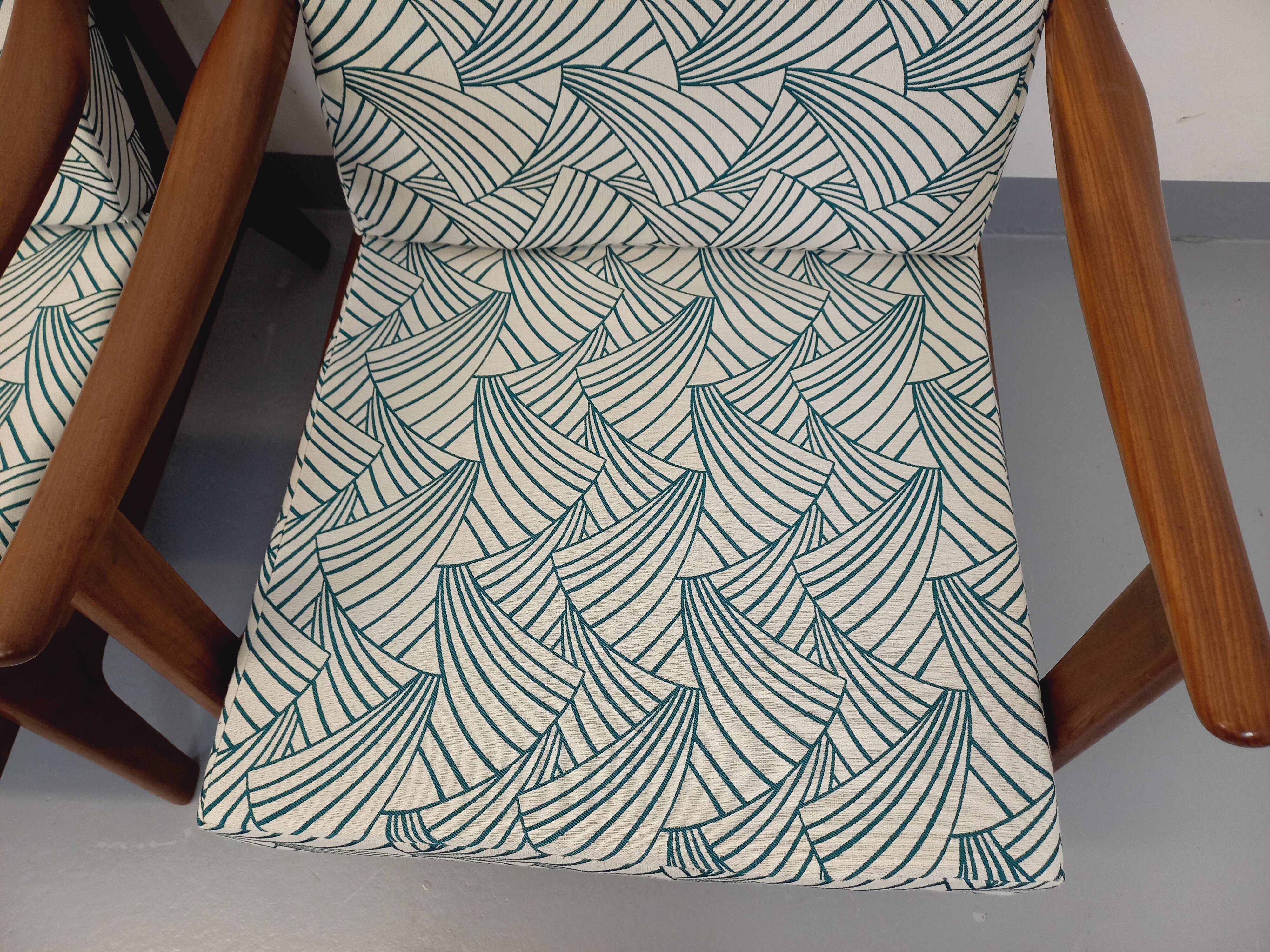 Pair of vintage Scandinavian Arne Wahl Iversen armchairs for Komfort teak