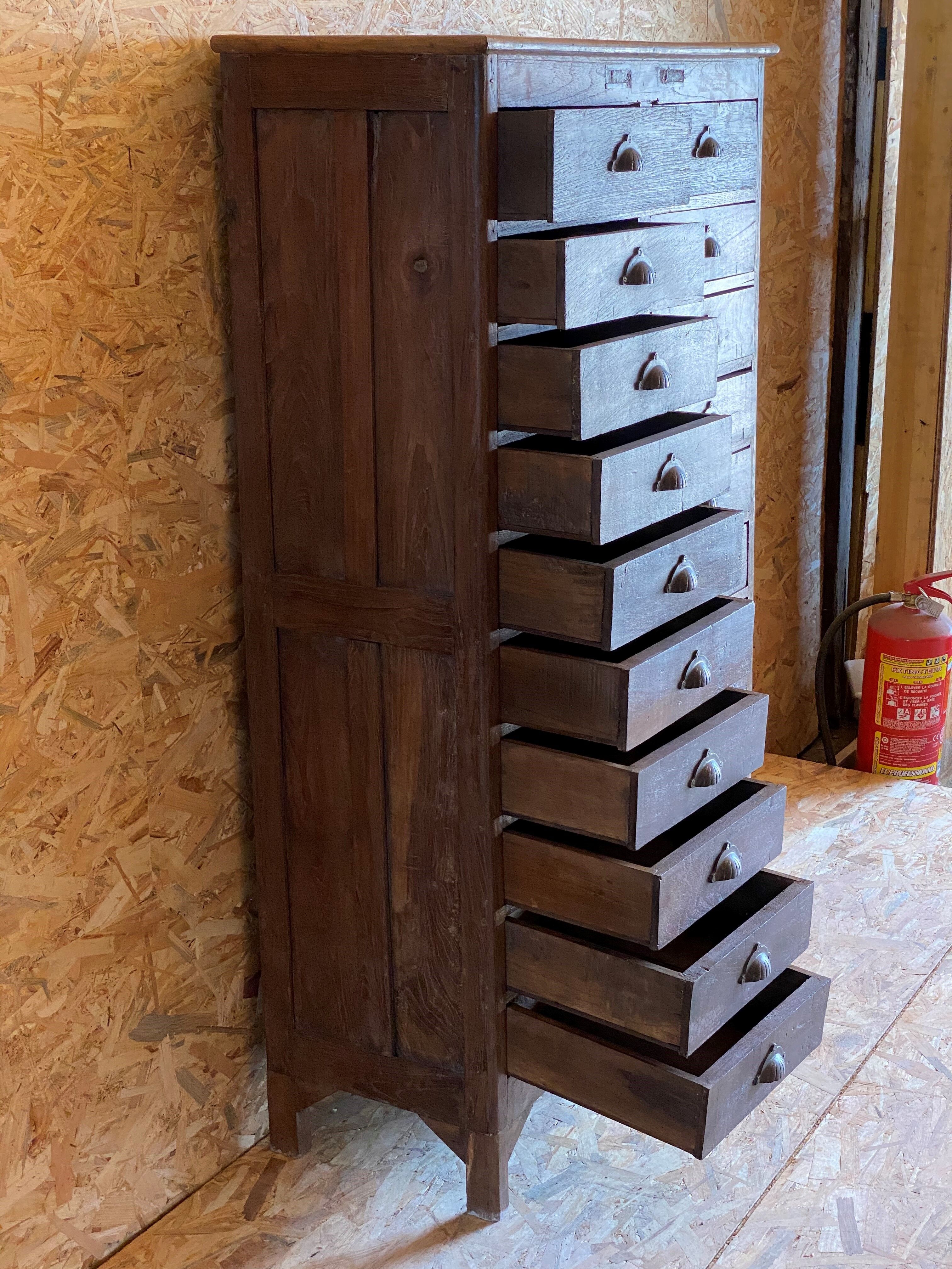 Antique teak drawer cabinet