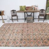 7x10 Pumpink Orange & Black Persian Rug, 208x316Cm