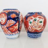 Set of two miniature vases imari japan meiji