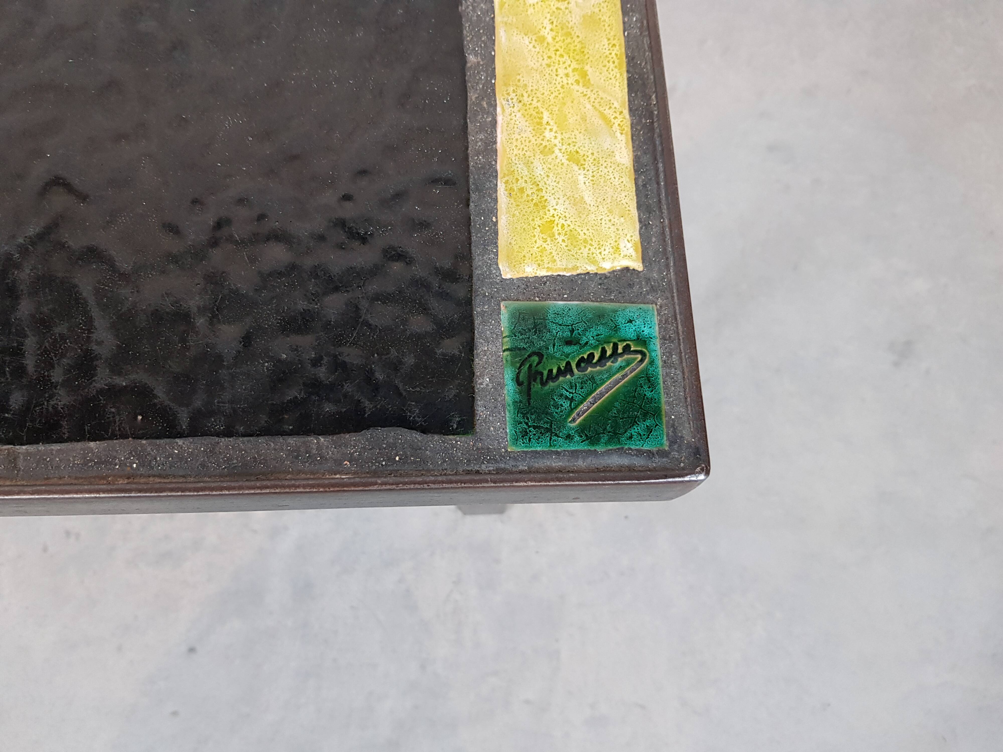 Ceramic base table signed "Princess"