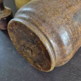 Large brutalist vase in Accolay enamelled stoneware signed Hubert GUY 1960s