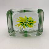 Sulfide, vintage paperweight, flower pattern