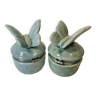 2 lovely boxes for rings, pills or teeth in the shape of Vintage ceramic butterflies