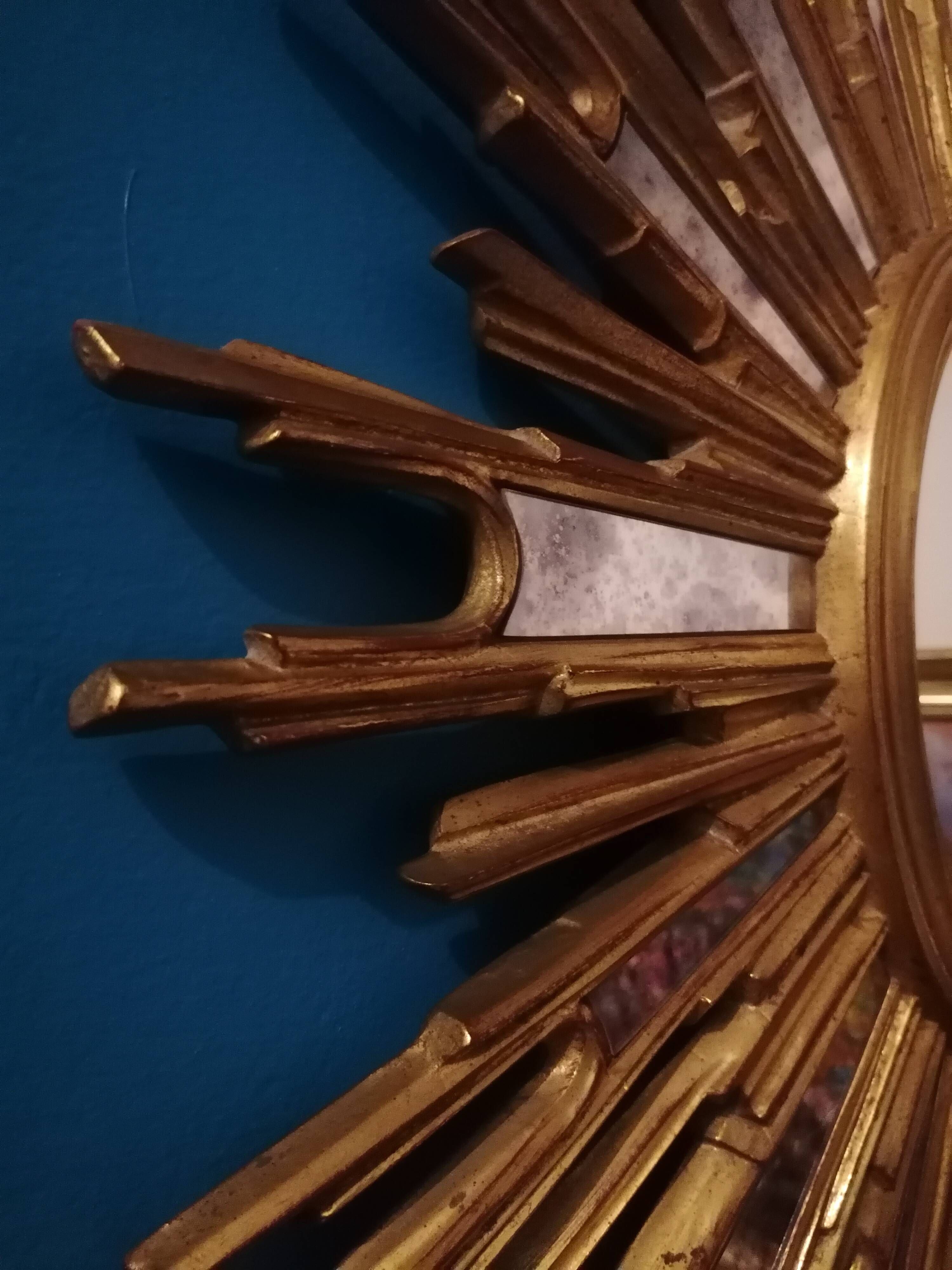 Large sun mirror with shutters - Mid century / Regency - Decknudt