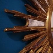 Grand miroir soleil à parecloses - Mid century / Regency - Decknudt