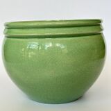 Pot vintage en céramique craquelée vert jade
