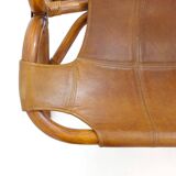 Rohe Noordwolde, banquette en bambou et cuir, 1970s.
