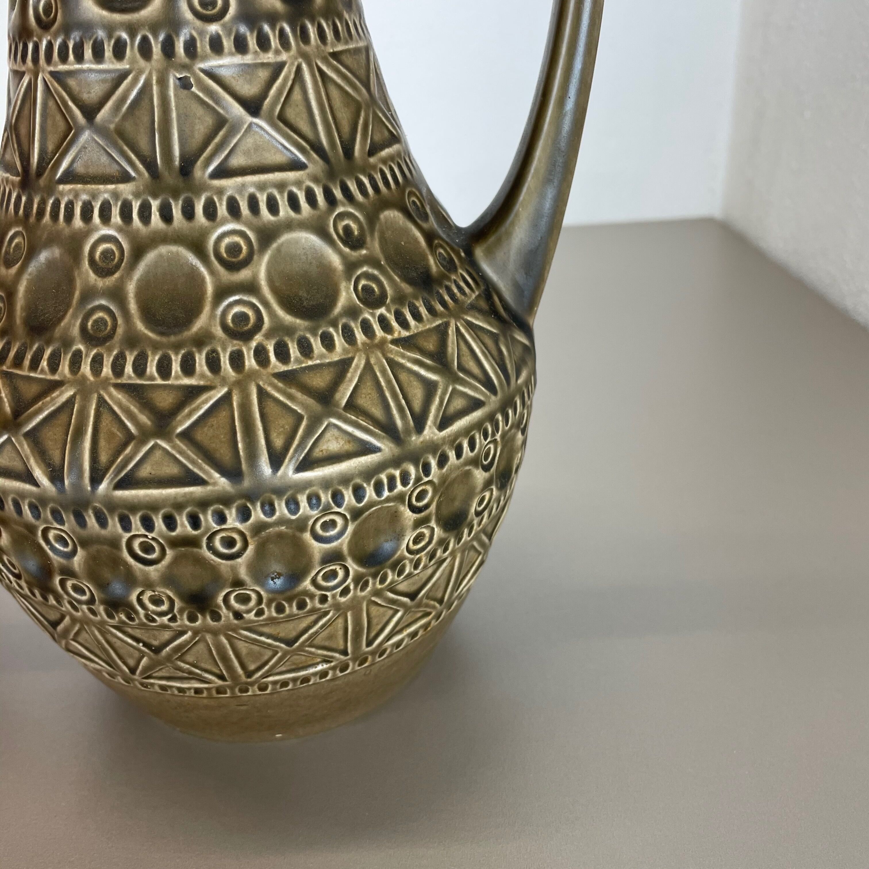 Set of 2 multi-color fat lava op art pottery vase made bay ceramics, germany