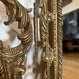 Triptyque Miroir Baroque/Rococo en laiton Doré, vers 1950 -M