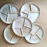10 Vintage Grès du Marais compartment plates