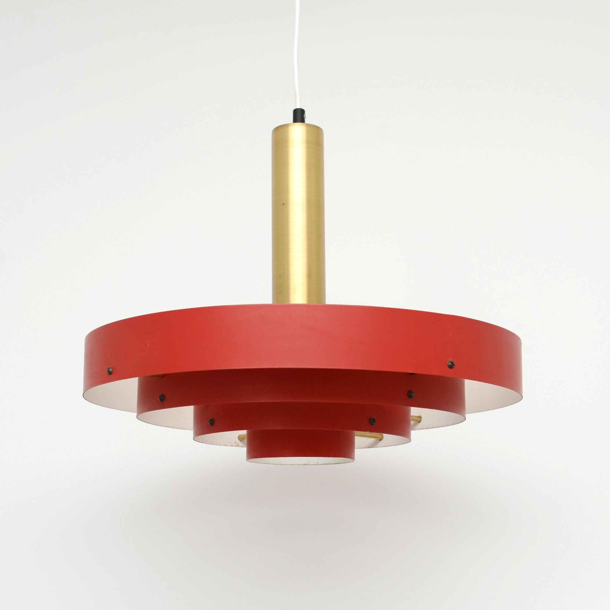 Red Scandinavian lamp, Denmark 1960s