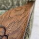 1960s, Danish armchair, green furniture velour, solid oak wood.