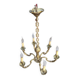 Lustre 6 branches en bronze style Louis XV