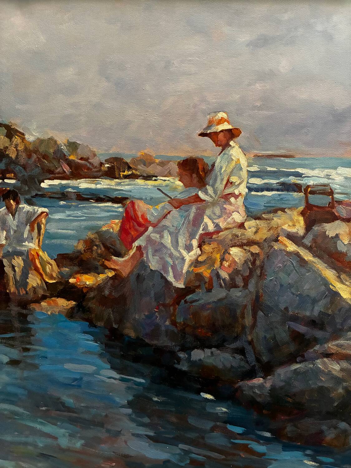 20th century seaside scene painting