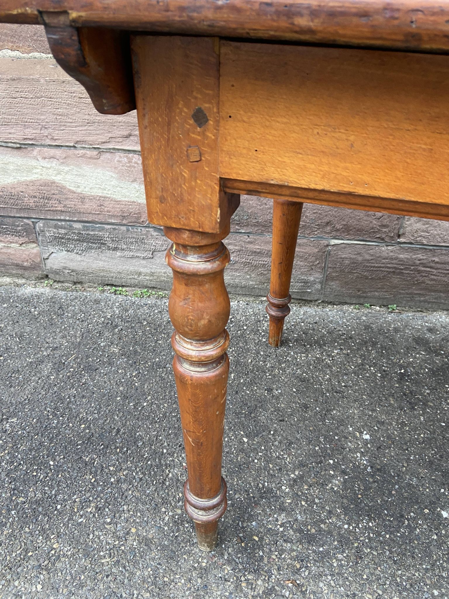 Large Alsatian farmhouse table 225 cm fir shade Merisier