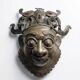 Masque africain en bronze vintage Bamoun, Cameroun
