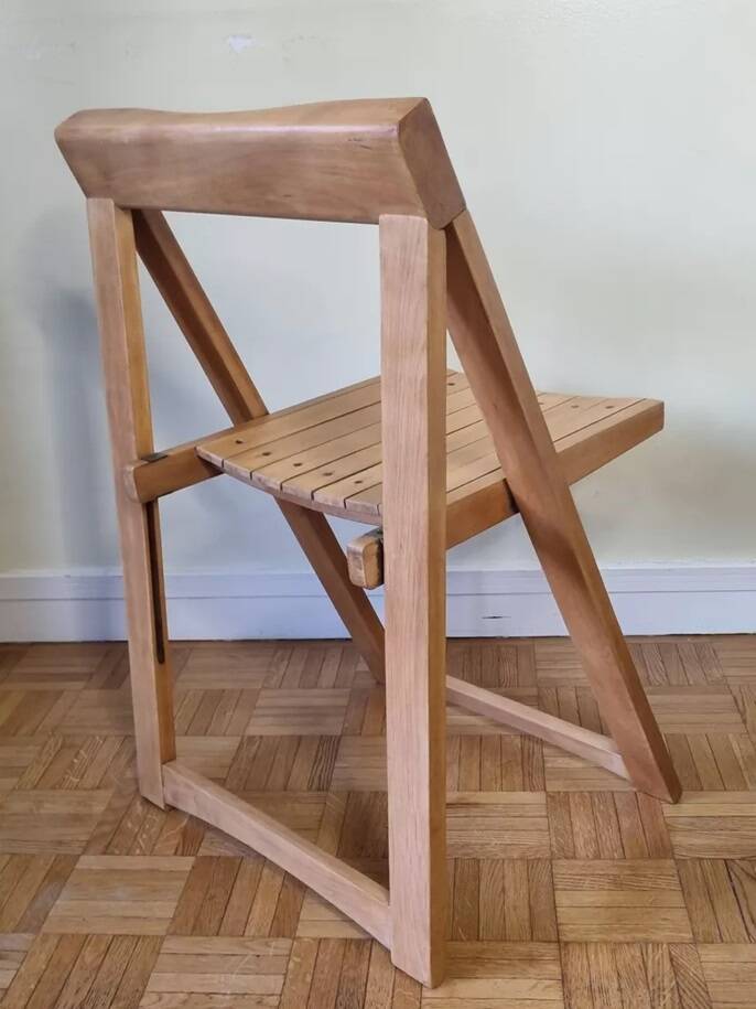 Chaise pliante vintage en chêne,  années 60