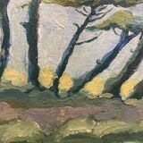 Pine painting and vintage river